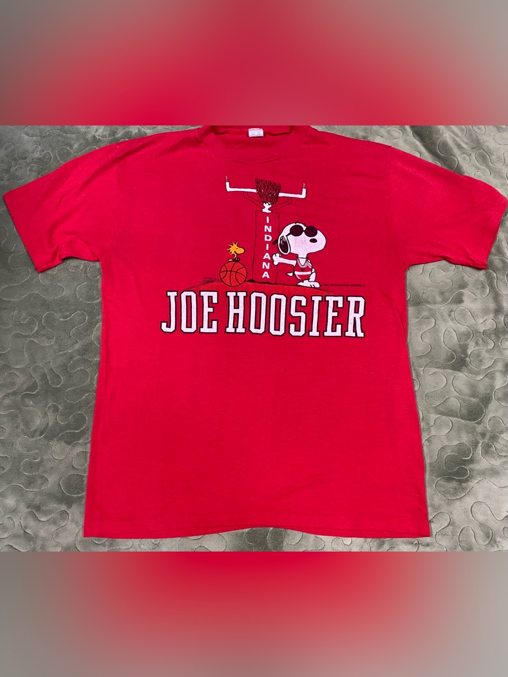 Vintage Artex Indiana Joe Hoosier T shirt Single Stitch Snoopy NCAA Basketball